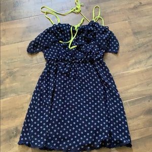 Blue print mini dress